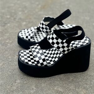 Checkered Platform Sandals